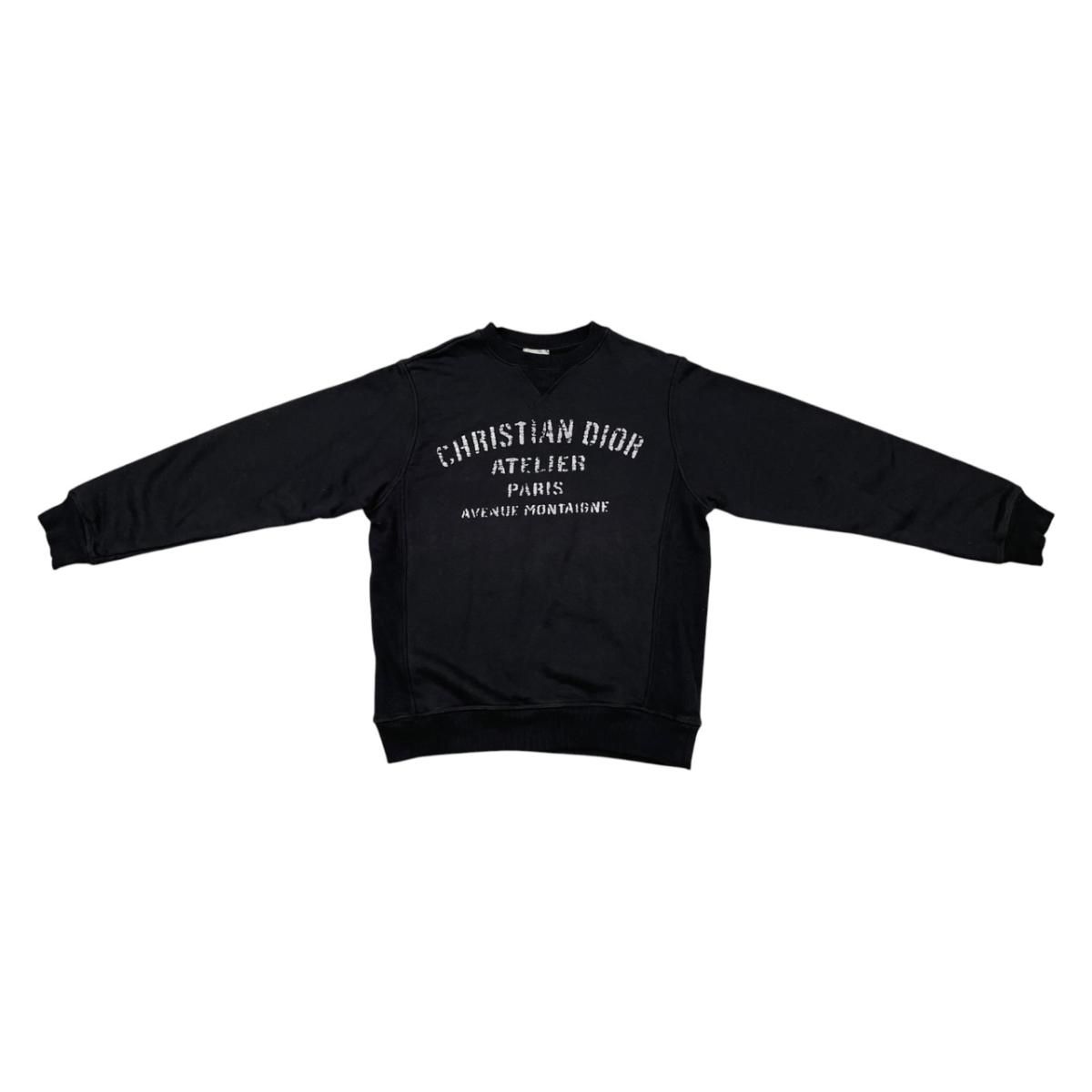 Dior Sweatshirt Atelier Logo S Cotton Black
