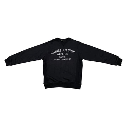 Dior Sweatshirt Atelier Logo S Cotton Black