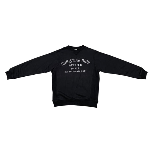 Dior Sweatshirt Atelier Logo S Cotton Black