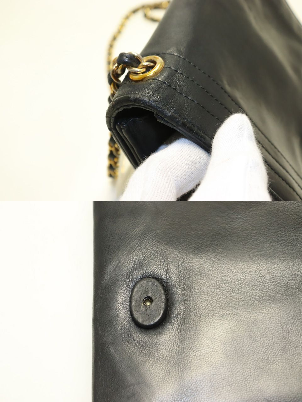 Chanel 0 Quilted GD Leather Chain Shoulder — view 8
