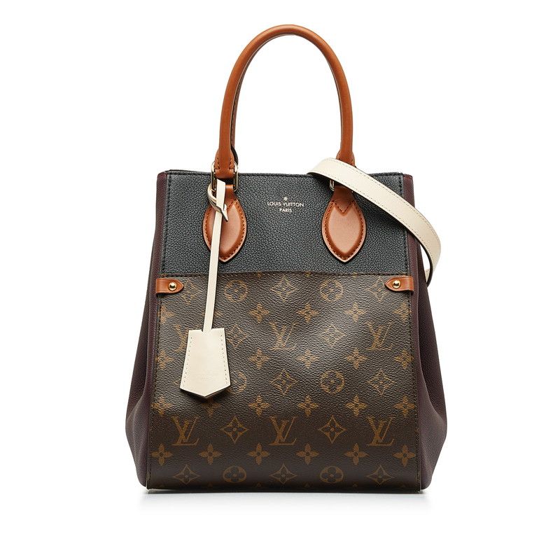 Louis Vuitton Monogram Fold Tote 2-Way Shoulder Bag Wine Red Leather — view 2