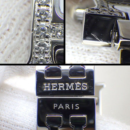 Hermes Watch Diamond Bezel Index Square White Shelldial SS — view 6