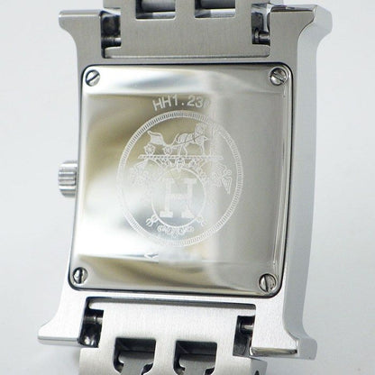 Hermes Watch Diamond Bezel Index Square White Shelldial SS — view 4