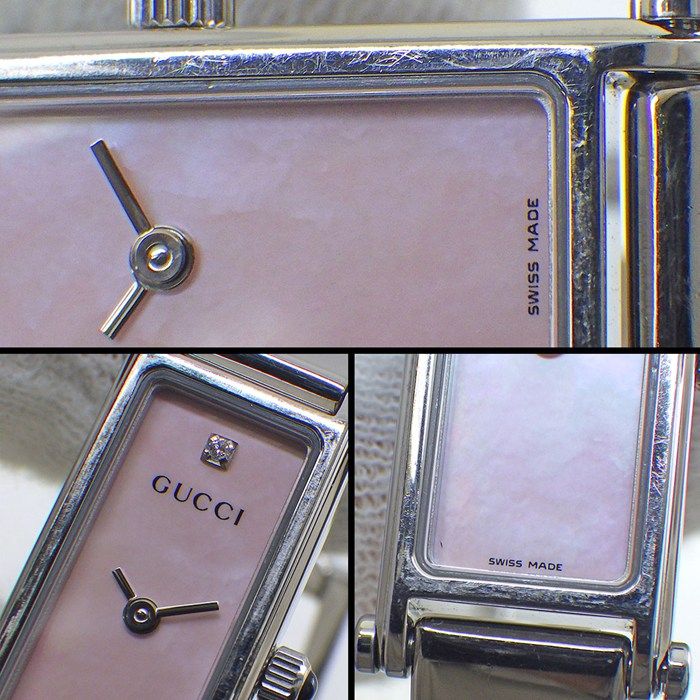 Gucci Watch Bangle Diamond Index Rectangular Pink Maza Ofpearl Dial Horsebit — view 7