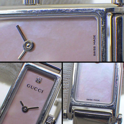 Gucci Watch Bangle Diamond Index Rectangular Pink Maza Ofpearl Dial Horsebit — view 7