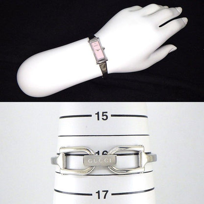 Gucci Watch Bangle Diamond Index Rectangular Pink Maza Ofpearl Dial Horsebit — view 9