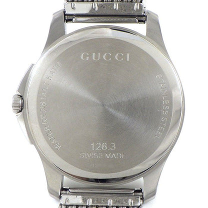 Gucci Watch Timeless 126.3 Diamante Gray Dial Mesh Date SS — view 4