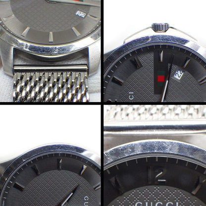 Gucci Watch Timeless 126.3 Diamante Gray Dial Mesh Date SS — view 8
