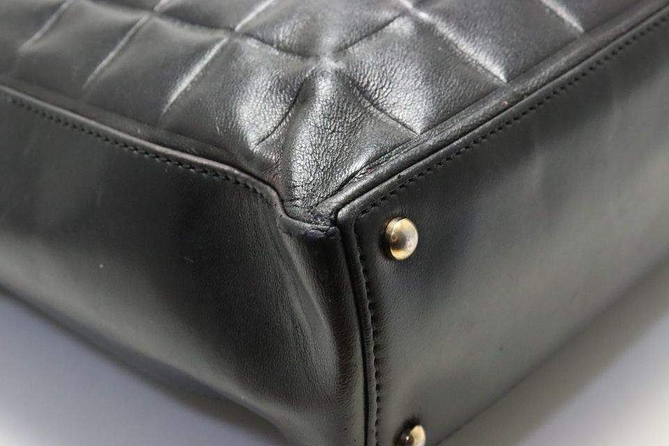 Chanel Choco Bar Jumbo CC Logo GD Leather Tote — view 4