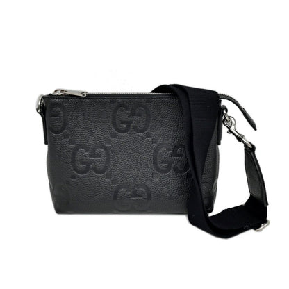 Gucci Bag Small Messenger Black Jumbo GG Leather Mini