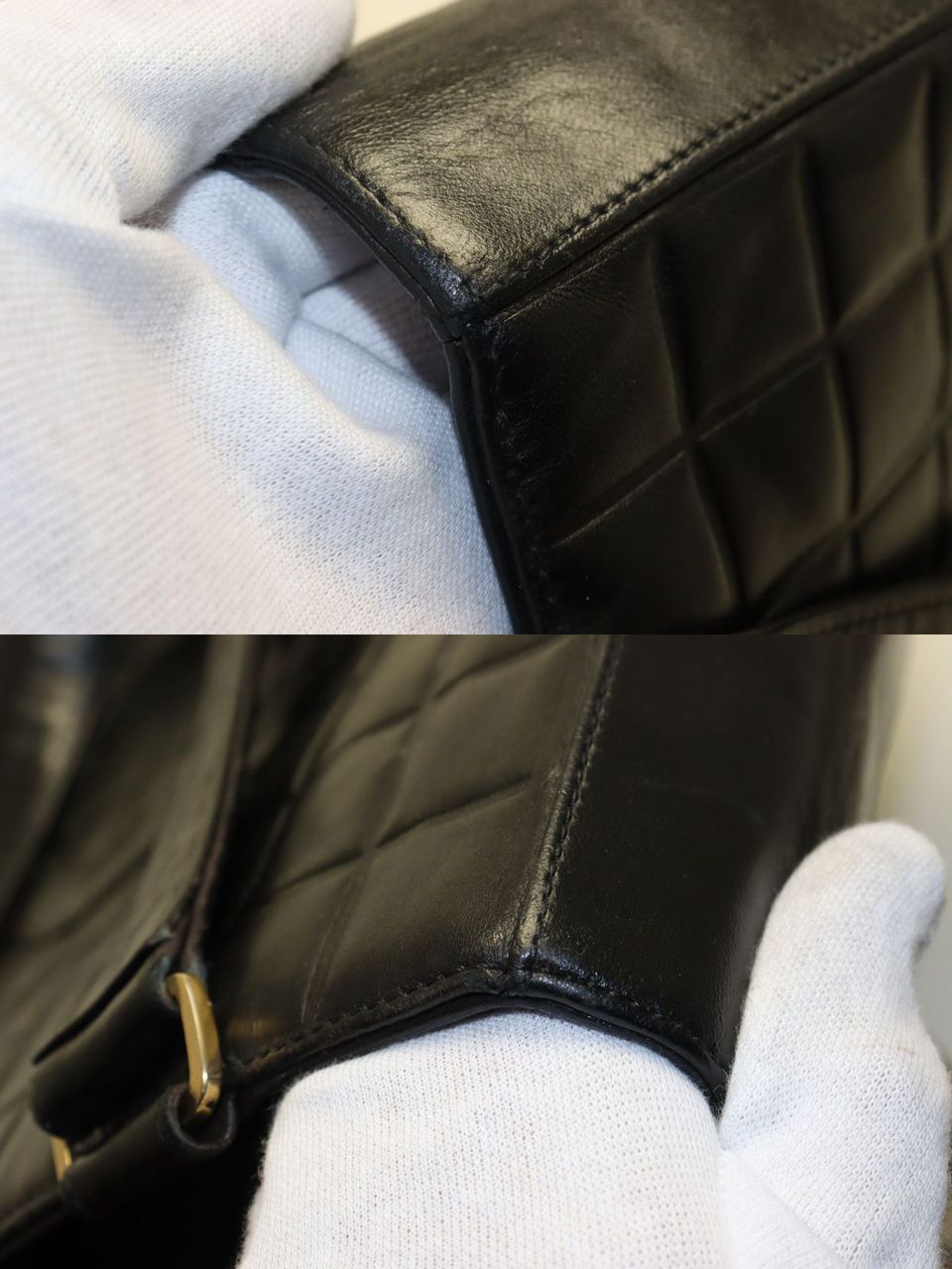 Chanel Choco Bar Jumbo CC Logo GD Leather Tote — view 8