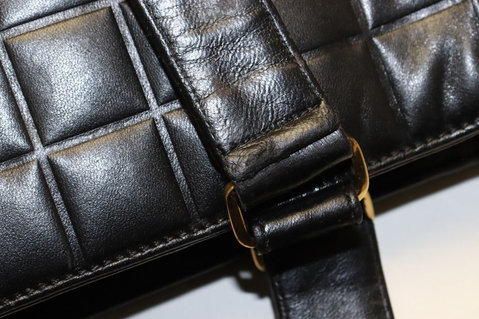 Chanel Choco Bar Jumbo CC Logo GD Leather Tote — view 9