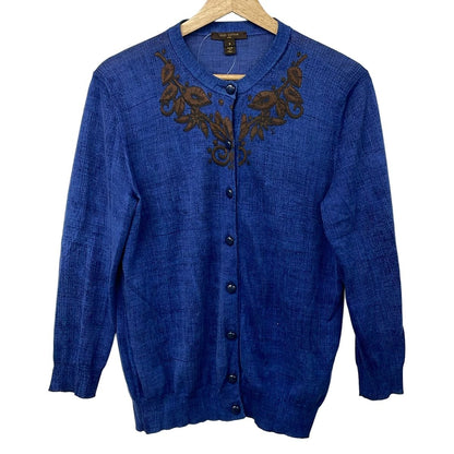 Louis Vuitton Cardigan S Navy Brown Long Sleeve