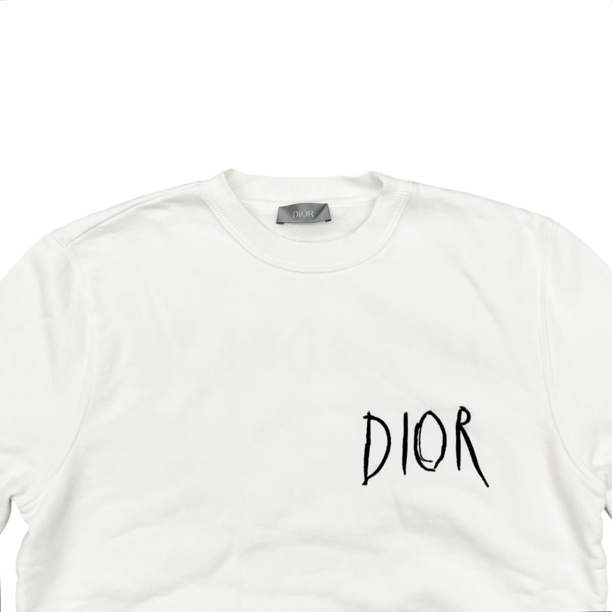 Dior Raymond Pettibon Collaboration Sweatshirt Embroidery Xxs Logo Cotton White — view 3