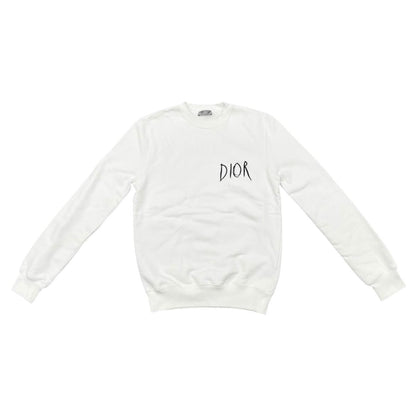 Dior Raymond Pettibon Collaboration Sweatshirt Embroidery Xxs Logo Cotton White