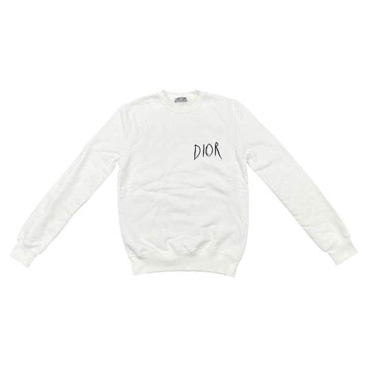 Dior Raymond Pettibon Collaboration Sweatshirt Embroidery Xxs Logo Cotton White