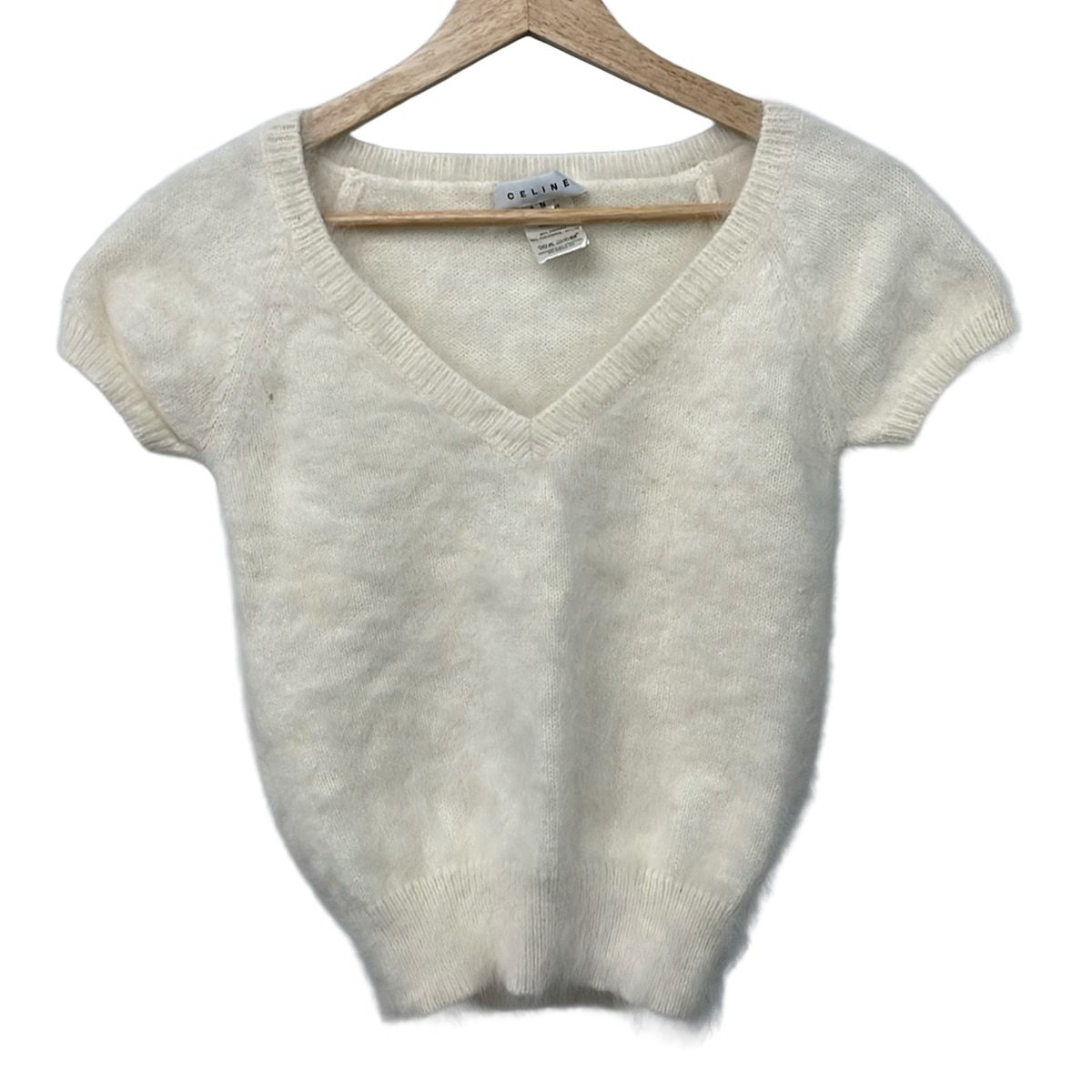 Celine Short Sleeve Sweater S Ivory