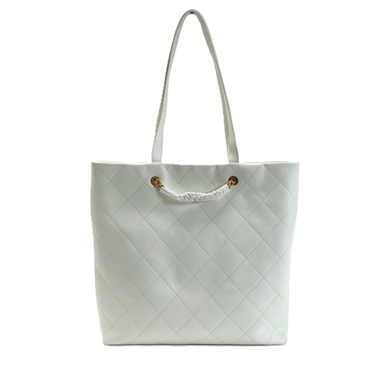 Chanel Maxi Shopping Quilted White Large Tote — view 2