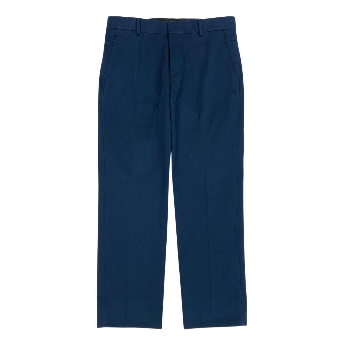 Hermes Trousers Chino Pants Pleated 42 Navy Cotton — view 2