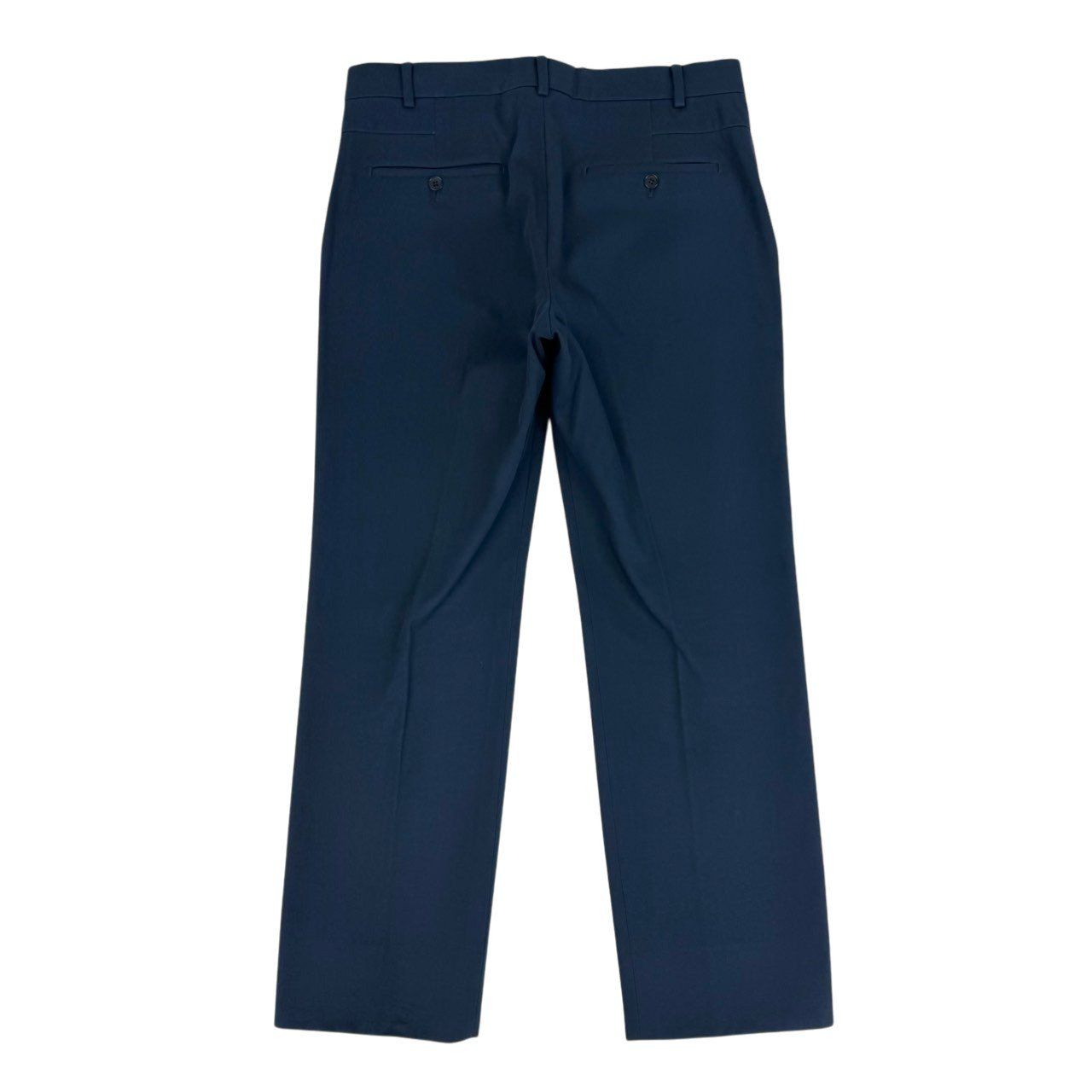 Hermes Trousers Chino Pants Pleated 42 Navy Cotton — view 3