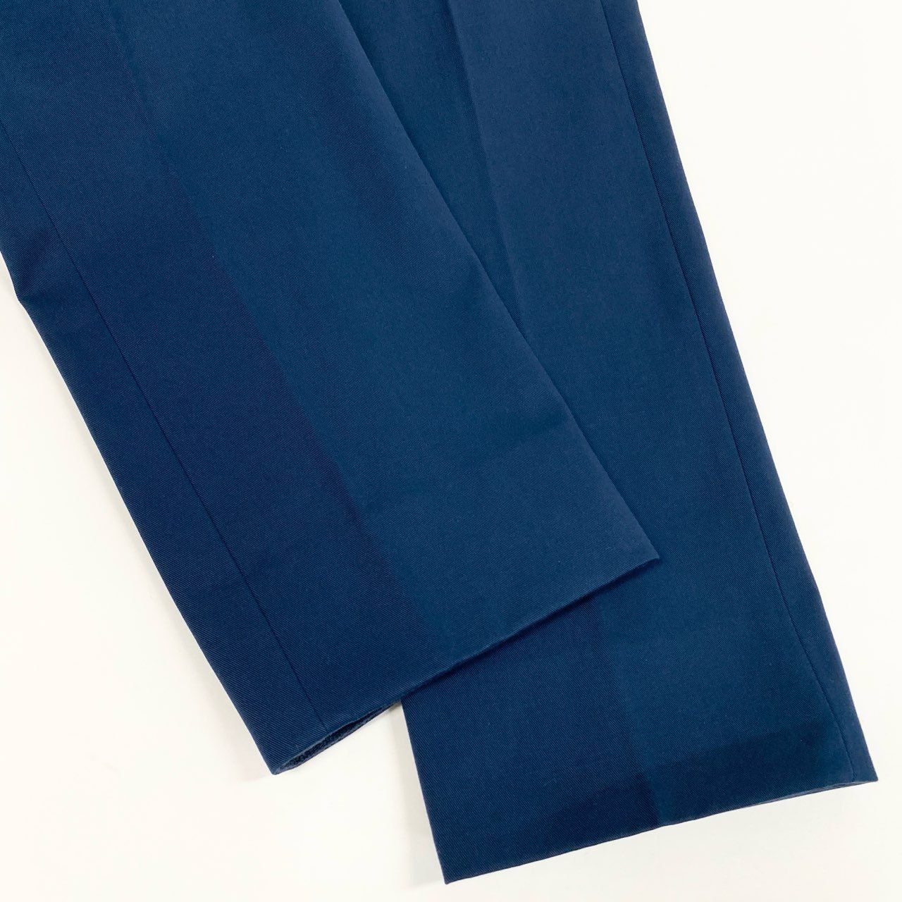 Hermes Trousers Chino Pants Pleated 42 Navy Cotton — view 6