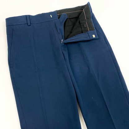 Hermes Trousers Chino Pants Pleated 42 Navy Cotton — view 4