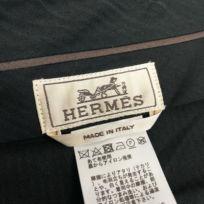 Hermes Trousers Chino Pants Pleated 42 Navy Cotton — view 8