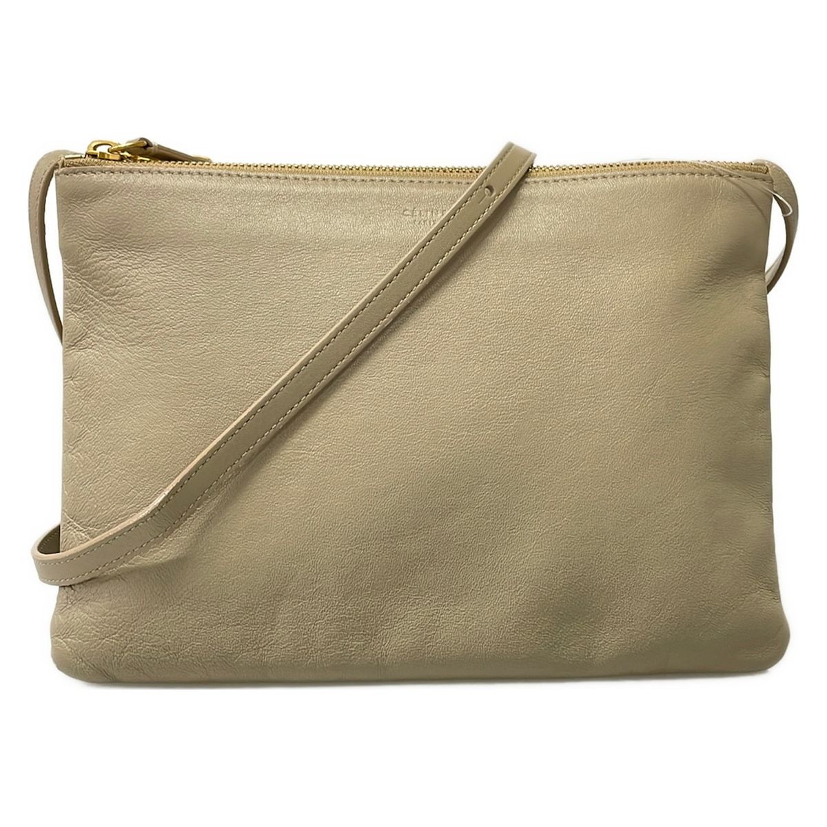Celine Shoulder Bag Trio Large Beige Leather
