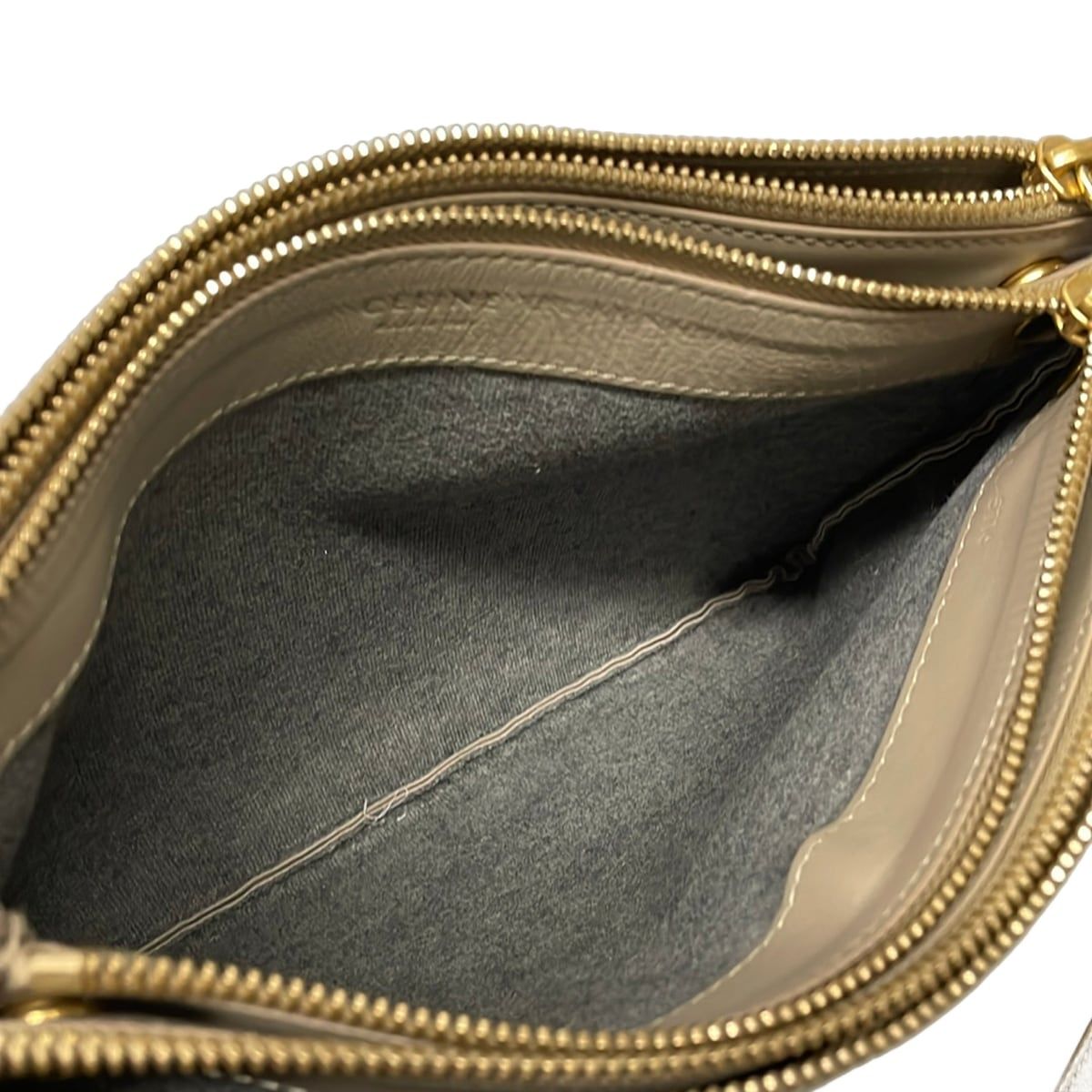 Celine Shoulder Bag Trio Large Beige Leather — view 7