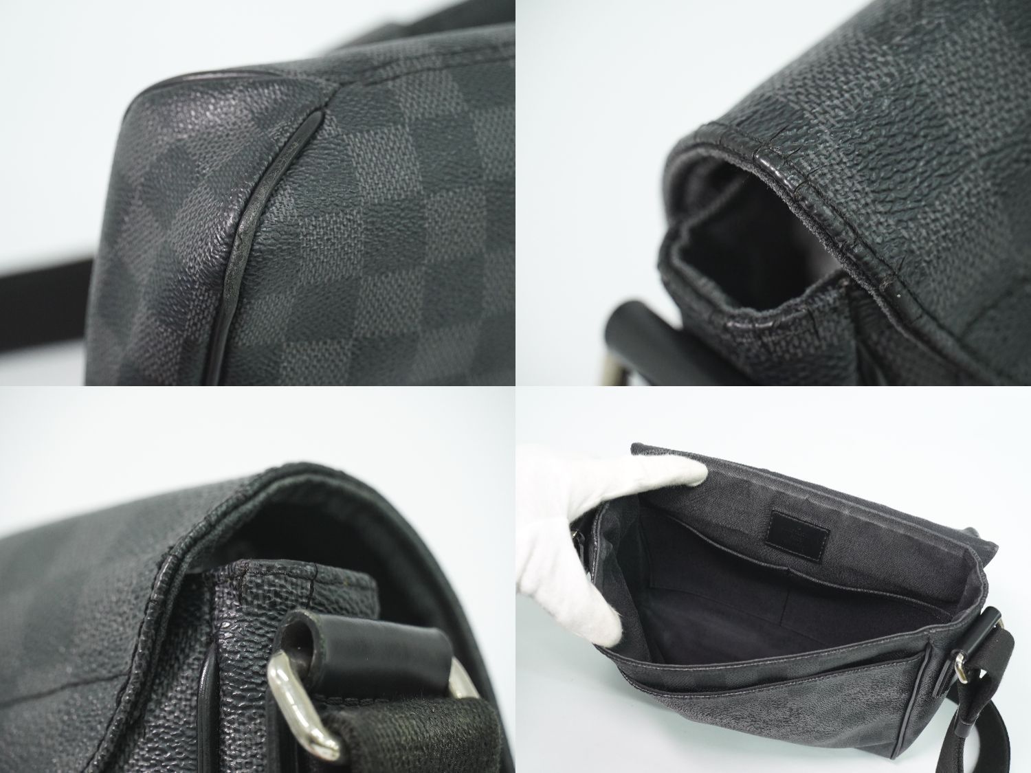Louis Vuitton LV District PM Damier Graphite Shoulder Bag Pochette Black Gray — view 7