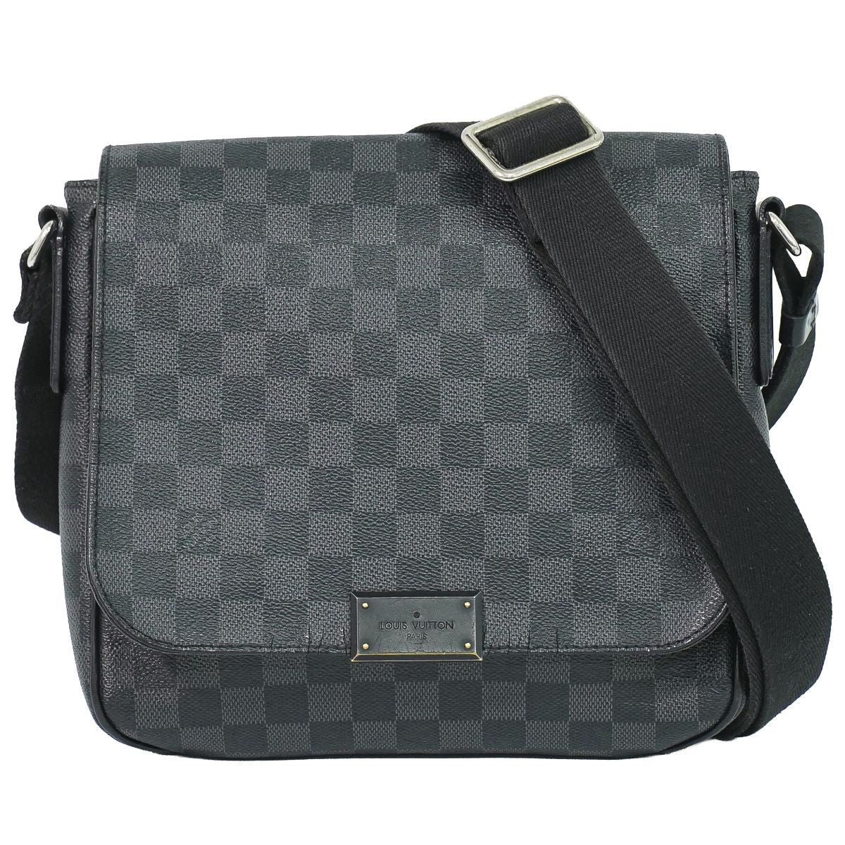 Louis Vuitton LV District PM Damier Graphite Shoulder Bag Pochette Black Gray