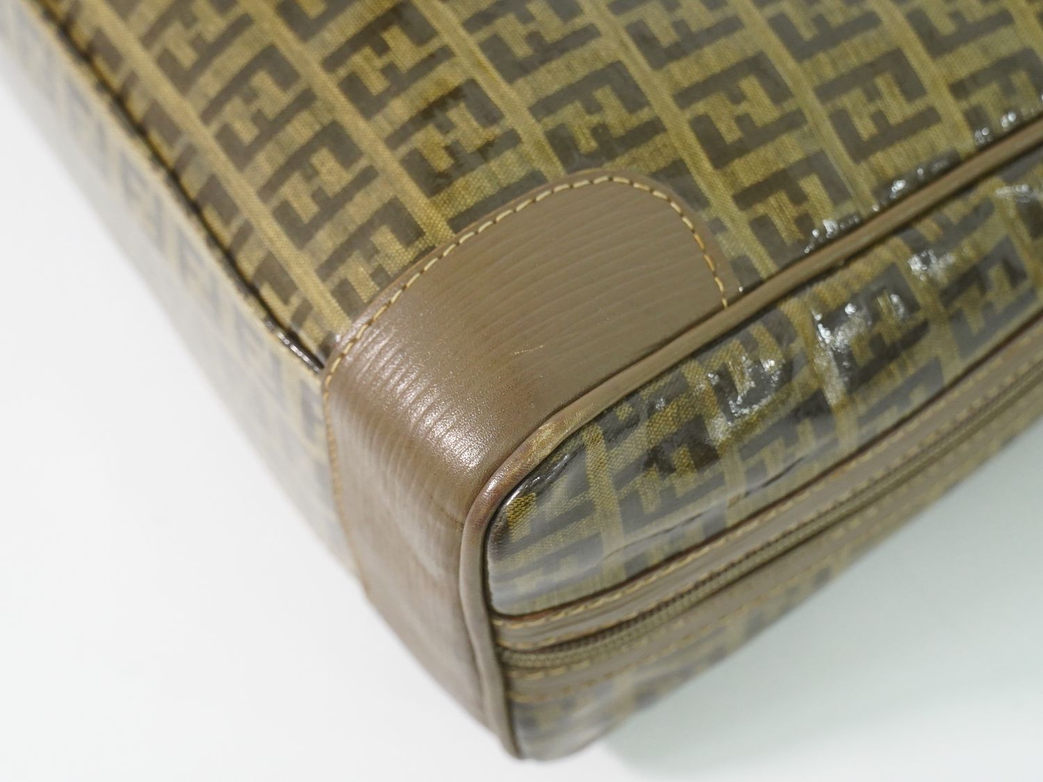 Fendi Zucchino Mini Boston Bag Brown — view 7