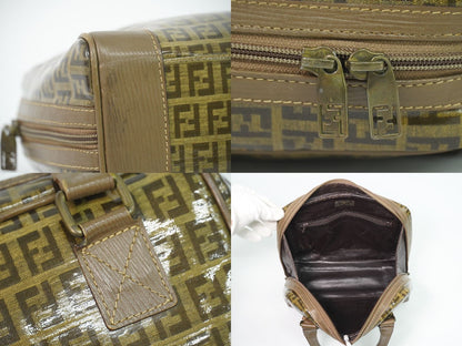 Fendi Zucchino Mini Boston Bag Brown — view 8