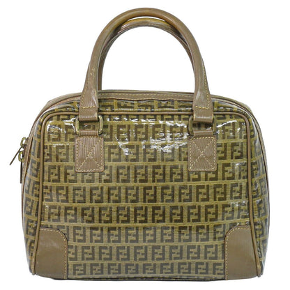 Fendi Zucchino Mini Boston Bag Brown