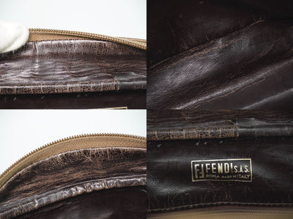Fendi Zucchino Mini Boston Bag Brown — view 9