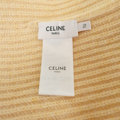 Celine Ribbed Logo Knit Cap Wool Yellow — view 6