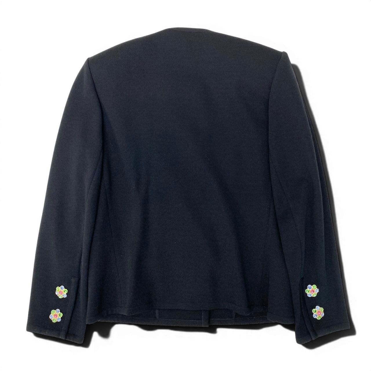 Saint Laurent Bijou Button Knit Jacket L Black Wool — view 3