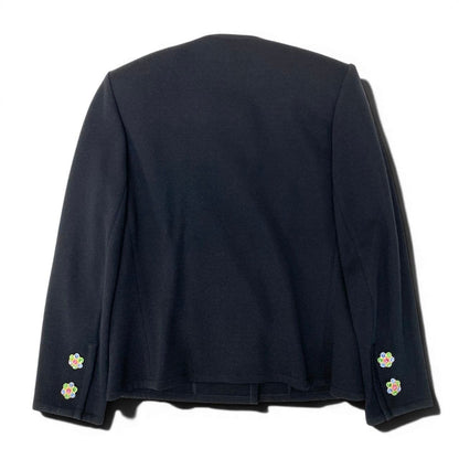 Saint Laurent Bijou Button Knit Jacket L Black Wool — view 3