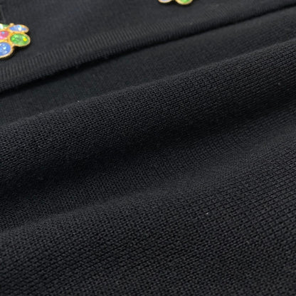 Saint Laurent Bijou Button Knit Jacket L Black Wool — view 7