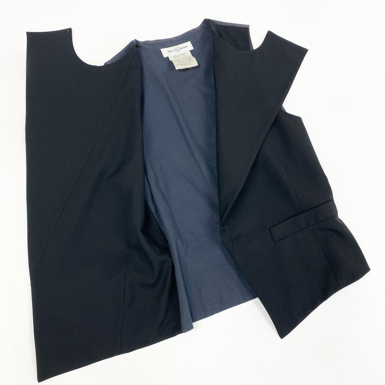 Balenciaga Transformed Gilet Vest Sleeveless Top 36 Black Wool — view 6