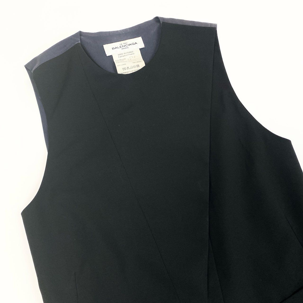 Balenciaga Transformed Gilet Vest Sleeveless Top 36 Black Wool — view 3
