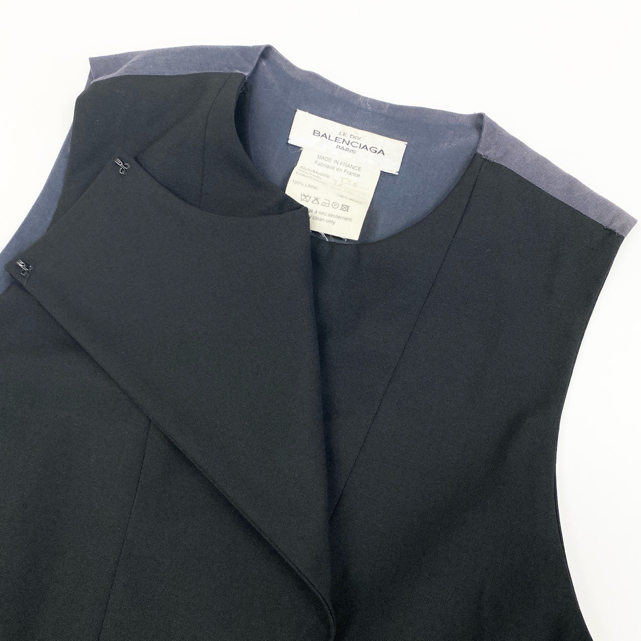 Balenciaga Transformed Gilet Vest Sleeveless Top 36 Black Wool — view 5