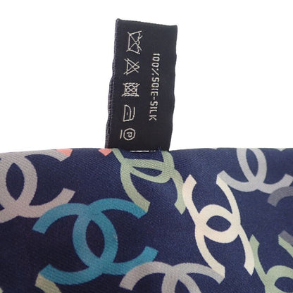 Chanel CC Logo Headband Scarf Silk Navy Multicolor — view 4