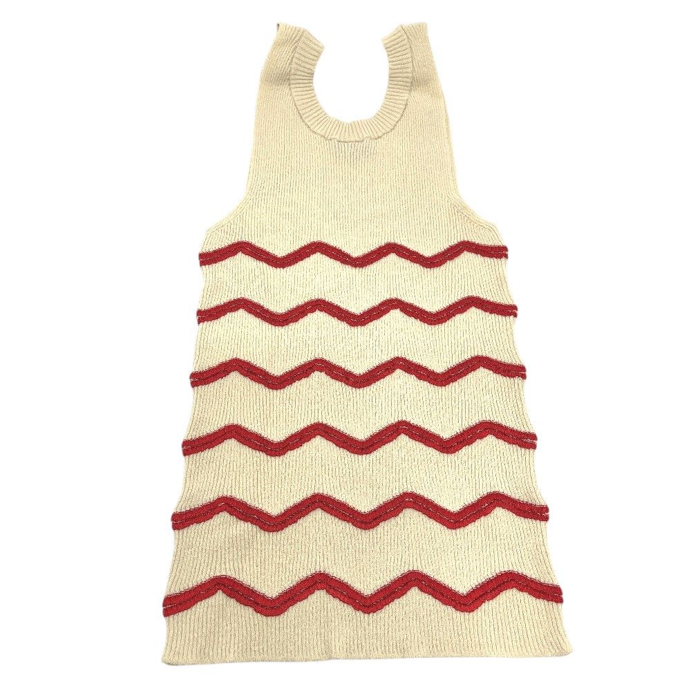 Chanel Tank Top CC Logo Zigzag Border Silk White — view 2