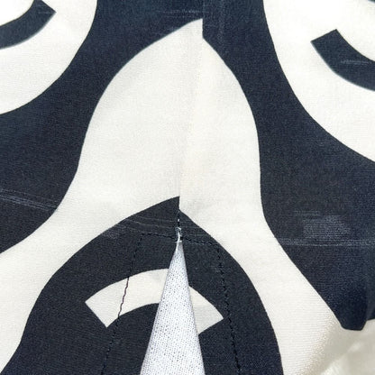 Chanel Short Sleeve T-Shirt CC Logo Wave Silk Black — view 6