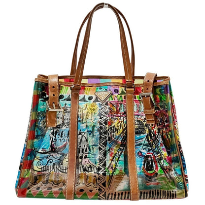 Prada Venice Print Tote Vinyl Leather