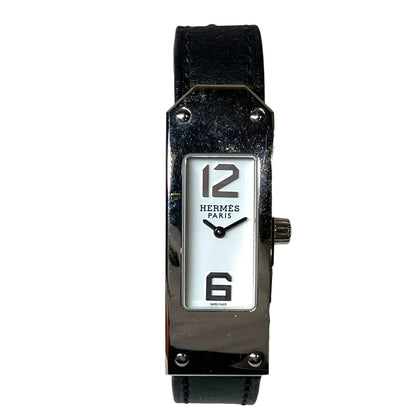 Hermes Kelly 2 Watch SS Leather Quartz White Dial