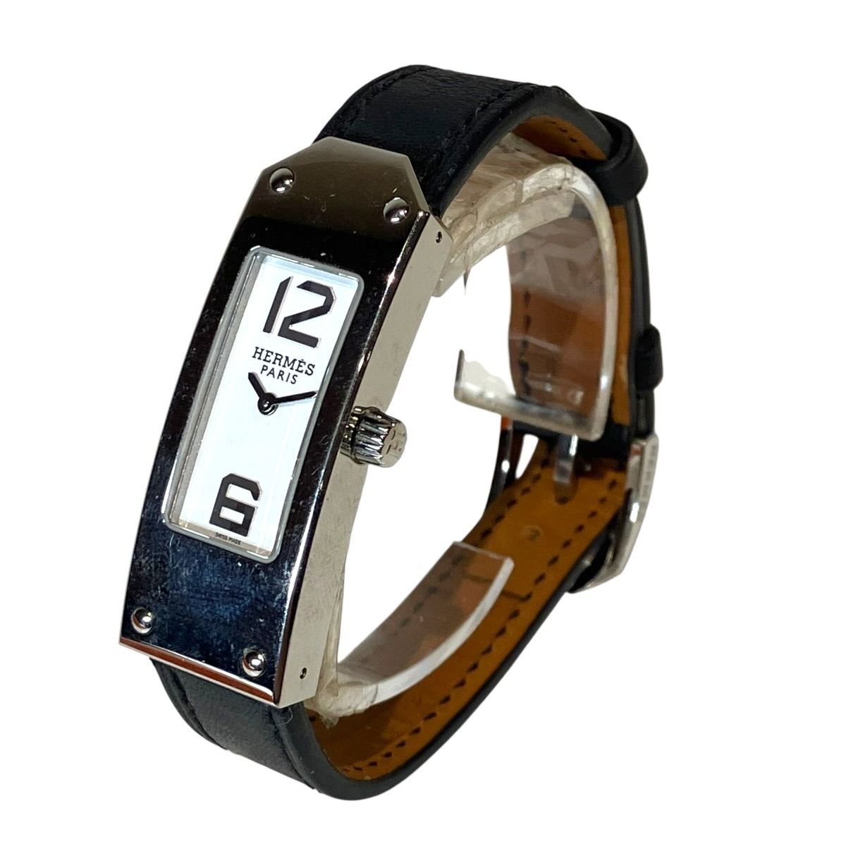 Hermes Kelly 2 Watch SS Leather Quartz White Dial — view 2