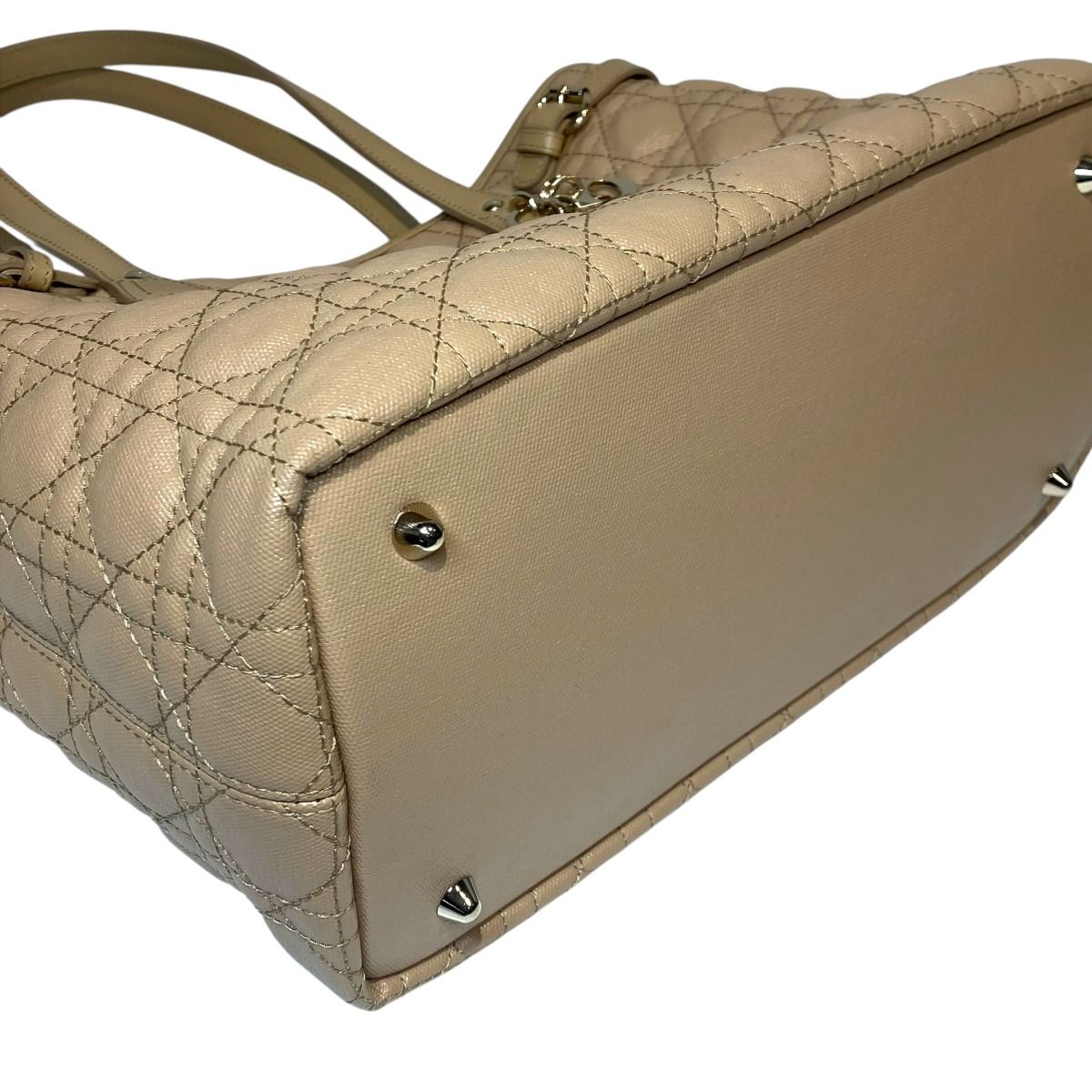 Dior Cannage Small Tote Panarea Canvas Leather — view 6