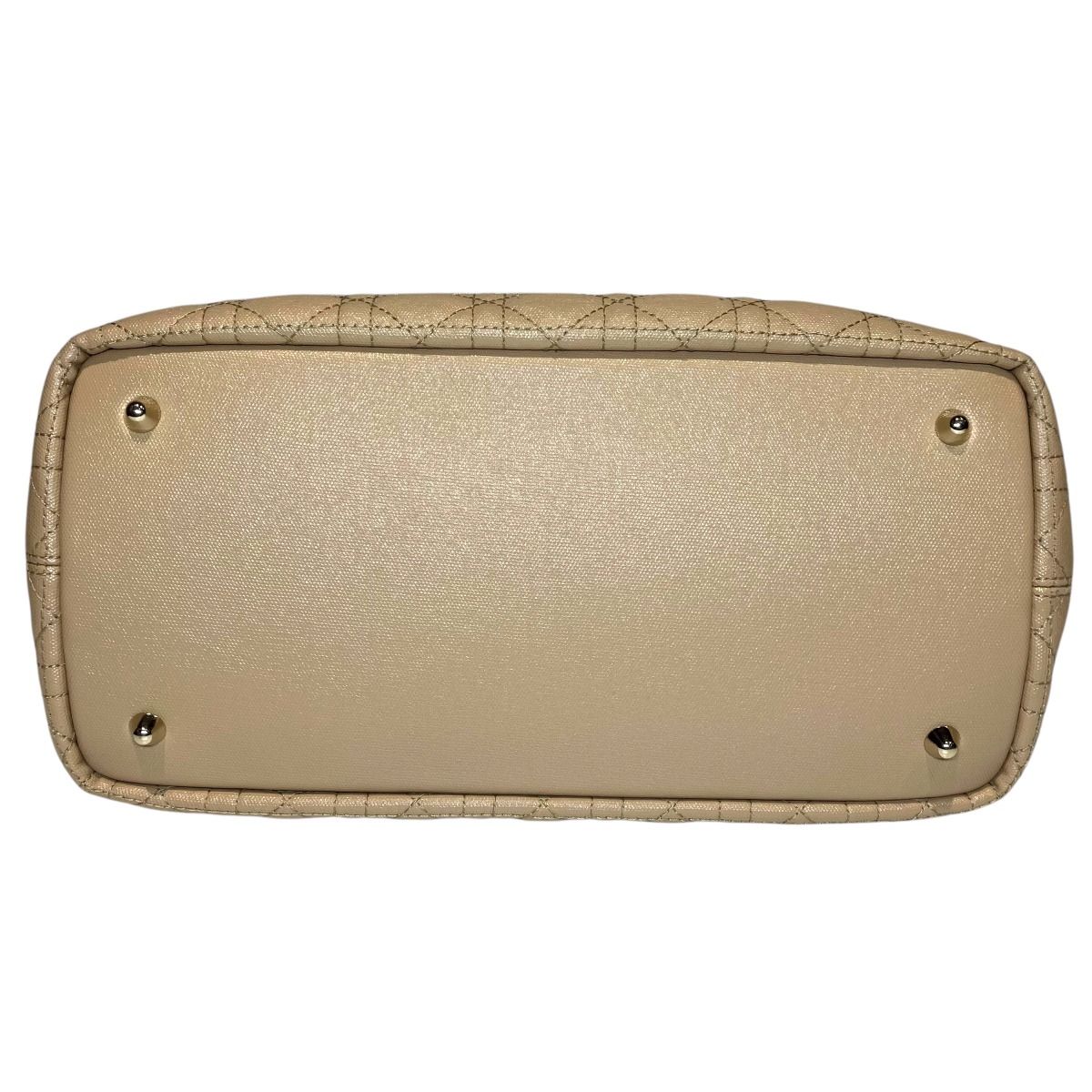 Dior Cannage Small Tote Panarea Canvas Leather — view 3